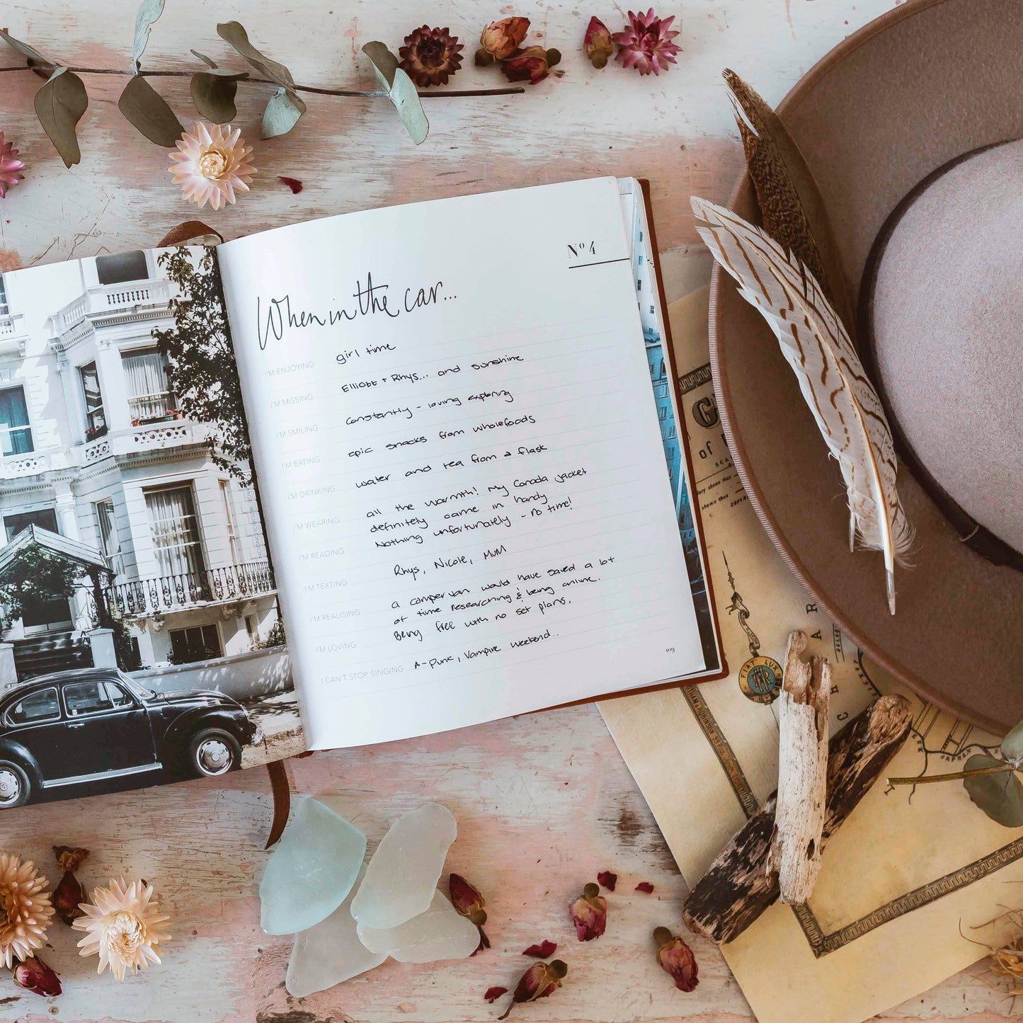 Life’s a Road Trip Journal: White Luxe