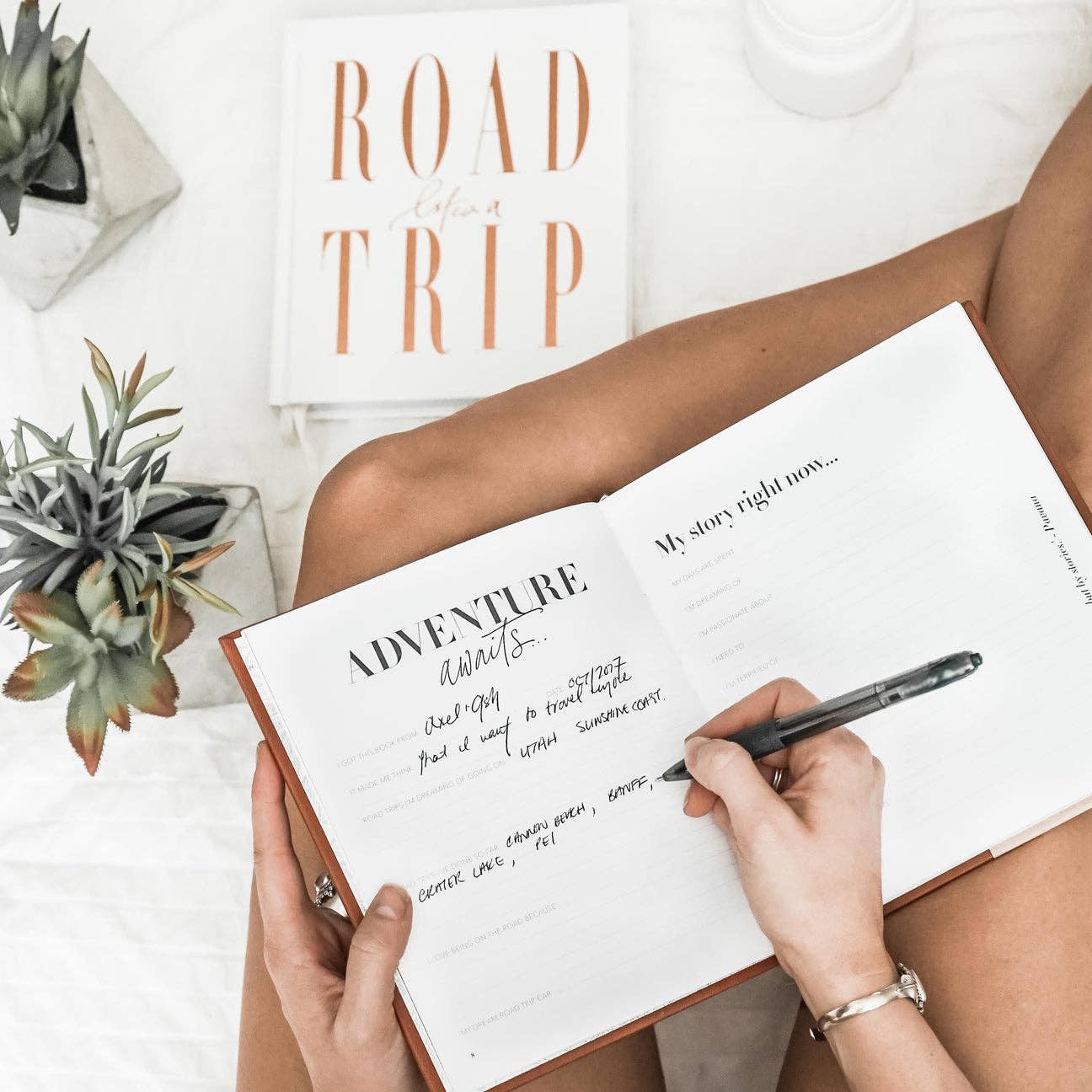 Life’s a Road Trip Journal: White Luxe