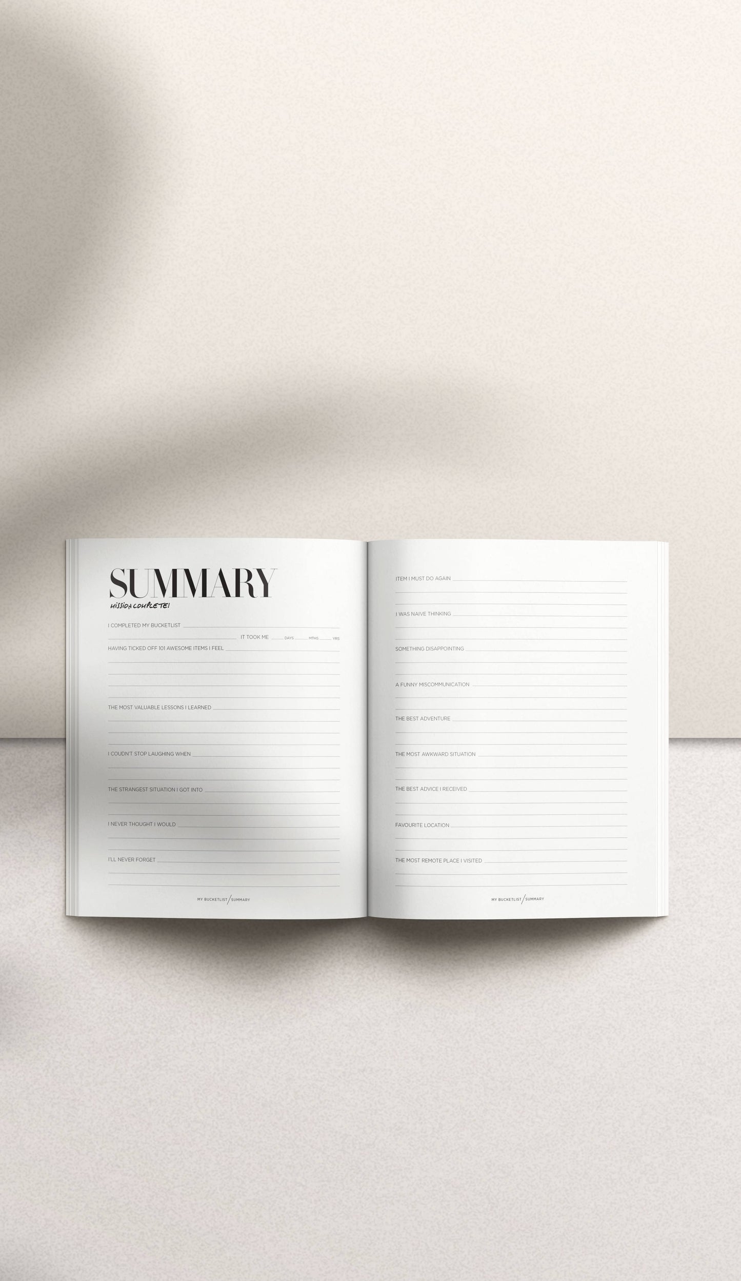 My Bucket List Journal: Beige